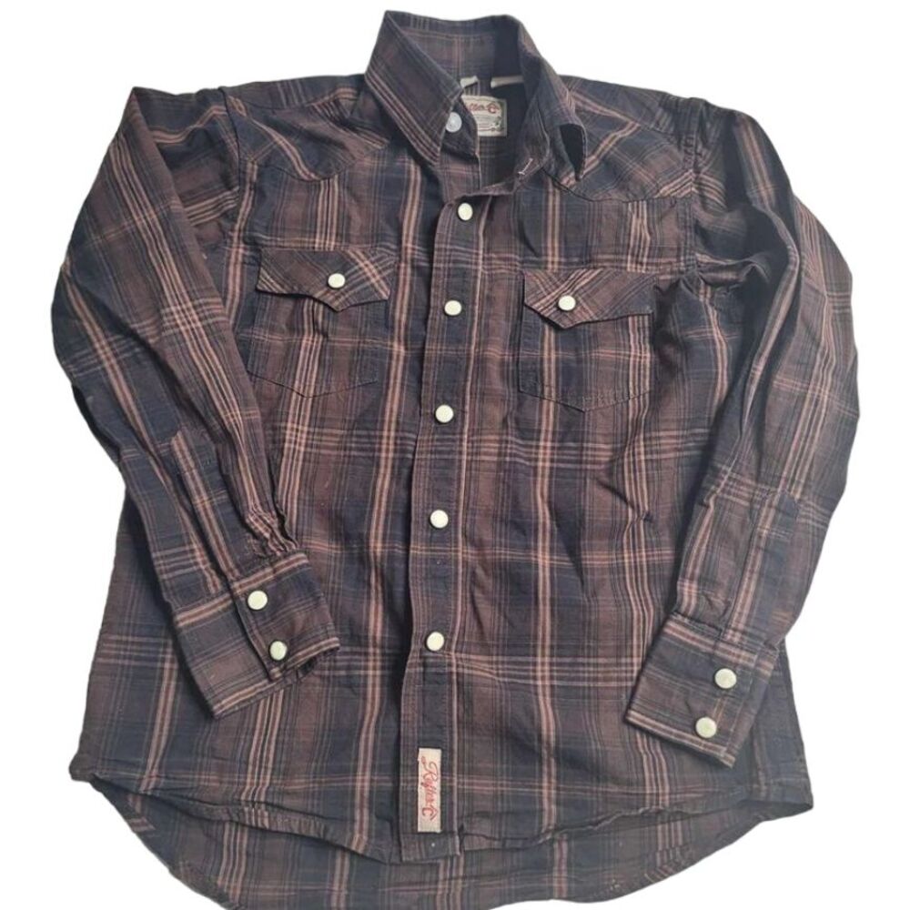 3254 Rafter C Boy's Long Sleeve Pearl Snap Shirt Medium‎